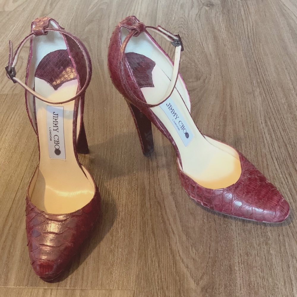 Jimmy Choo deep red pumps